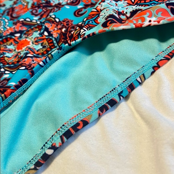 Turquoise Abstract One Piece Swimsuit - Picture 2 of 4
